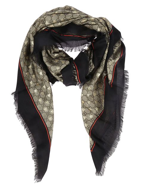 gucci bee motif scarf